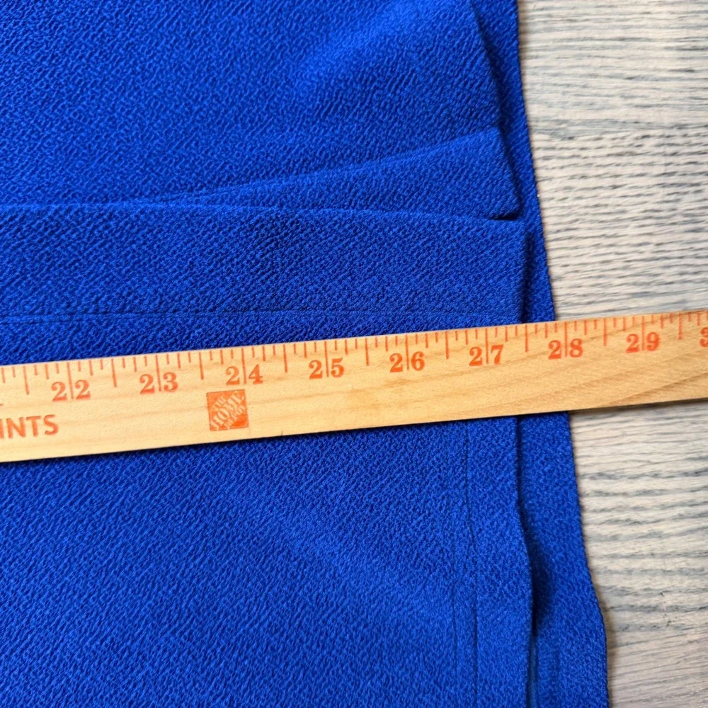 Vtg GUMPS Royal Blue Textured Button Up 3/4 Sleeve stretch Women Medium - Picture 4 of 6